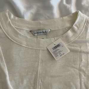NWT Club Monaco Linen Boxy Tee size xs white egret